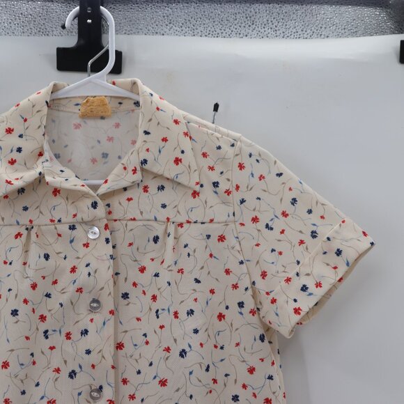 Shirley Of Atlanta Vintage Button Down Floral Blouse - Picture 4 of 6